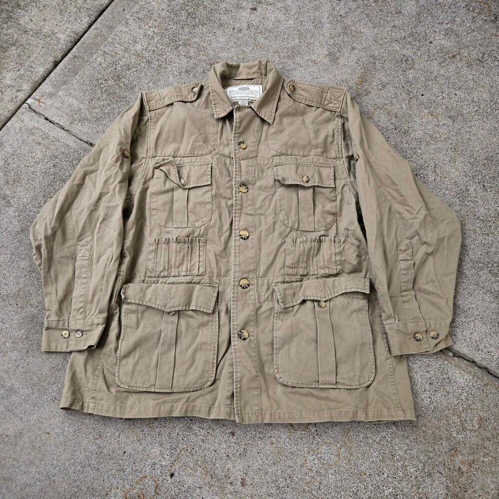 Vtg 90s BOYT HARNESS COMPANY Earthtone Multipocket Chore Coat Field Jacket XL
